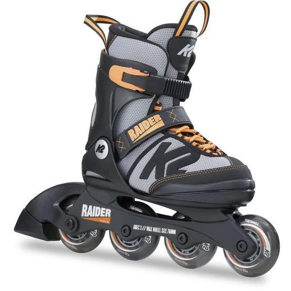 K2 Raider Black/Grey/Orange Kids Adjustable Inline Skates