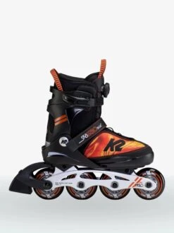 K2 Sk8 Hero BOA ALU Black/Orange Kids Adjustable Inline Skates