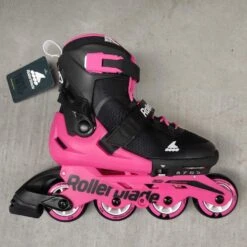 Rollerblade Black/Neon Pink Microblade G Kids Adjustable Inline Skates