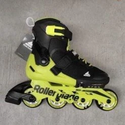 Rollerblade Black/Neon Yellow Microblade Kids Adjustable Inline Skates